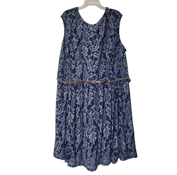 NWT Sabrina Blue Women's Dress Sleeveless Lace Size 26W - Picture 5 of 15